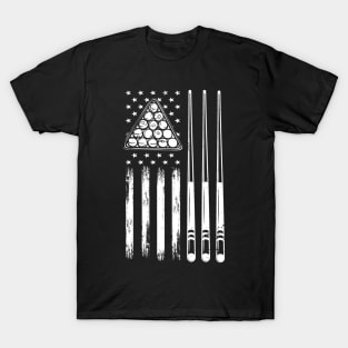 American Flag Billiard Pool Player T-Shirt